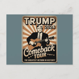 Vintag TRUMP 2024 Rocks COMEBACK TOUR Postkarte
