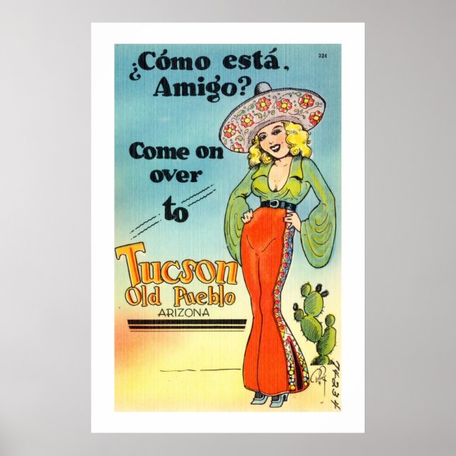 Vintag Tucson Old Pueblo Arizona Poster (Vorne)