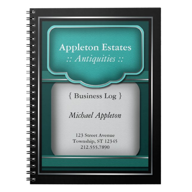 Vintag Türkis - Business-Notebook Notizblock (Vorderseite)