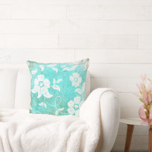 Vintag Türkisblau Weiße Blume