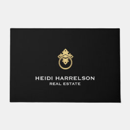 Vintag Türknopf Logo Realtor Gold/Schwarz Fußmatte