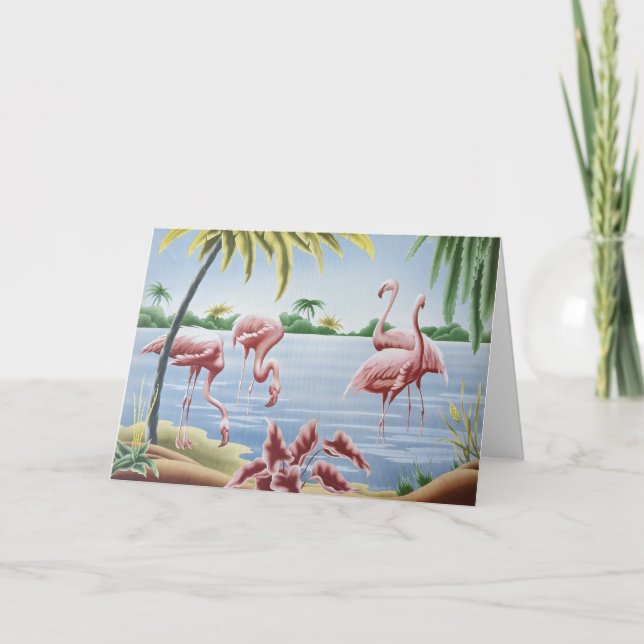 Vintag Turner Flamingo Friend Dankeschön-Karte Dankeskarte (Vorderseite)