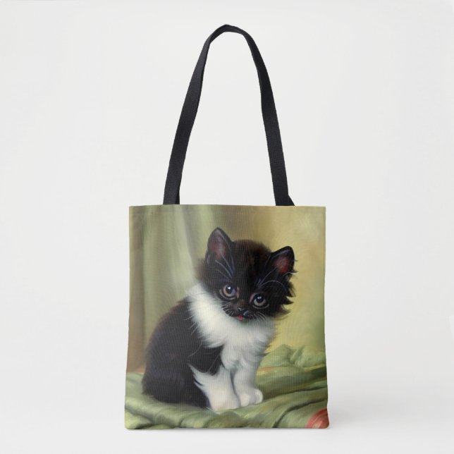 Vintag Tuxedo Kitten Illustration (Vorderseite)