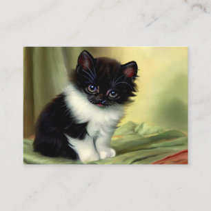 Vintag Tuxedo Kitten Illustration Begleitkarte
