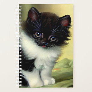 Vintag Tuxedo Kitten Illustration Planer