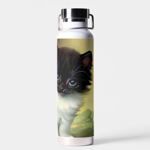 Vintag Tuxedo Kitten Illustration Trinkflasche
