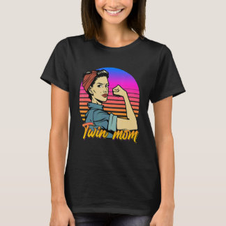 Vintag Twin Proud Mama Twin Twin Costume Twins T-Shirt