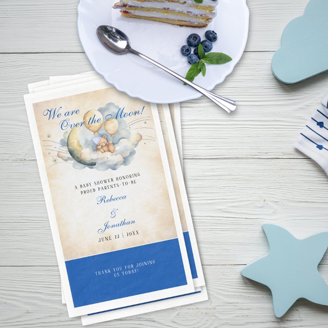 Vintag über der Mond Babydusche Serviette (Von Creator hochgeladen)