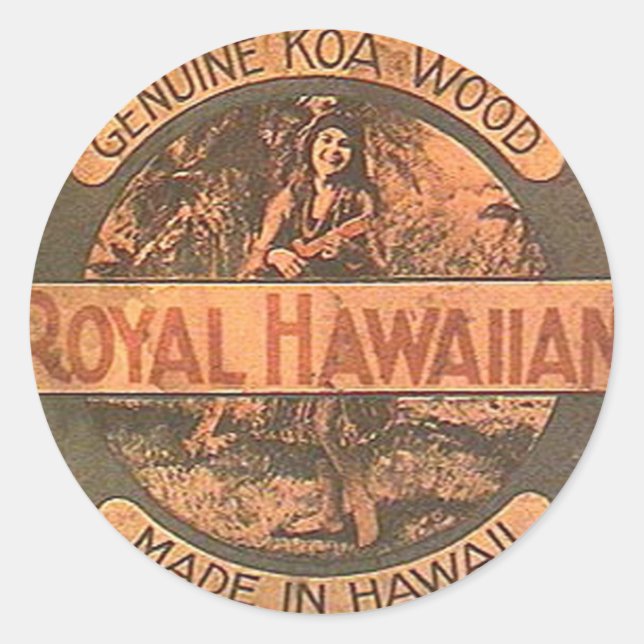 Vintag Ukulele Lablee Sticker (Vorderseite)