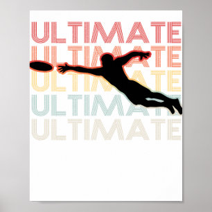Vintag Ultimate Frisbee Sport Retro Poster