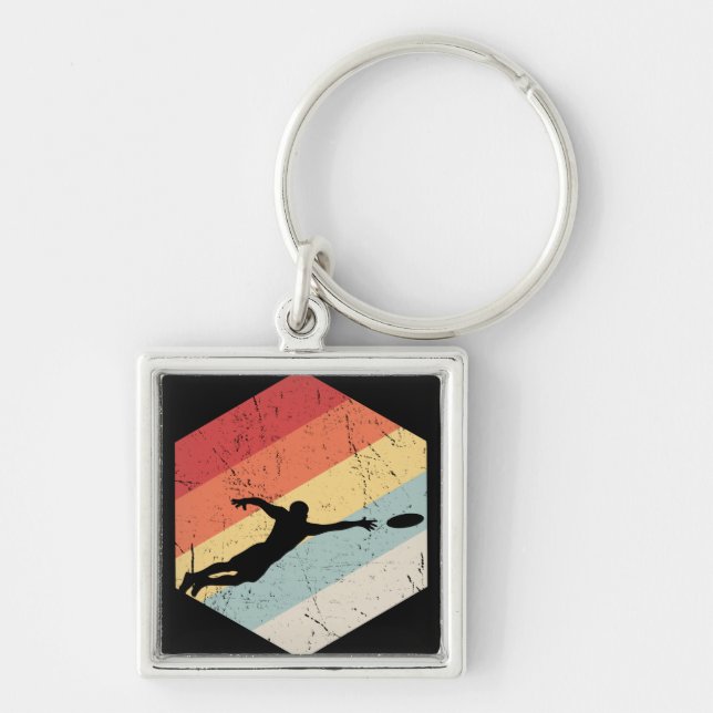 Vintag Ultimate Frisbee Sport Retro Schlüsselanhänger (Vorne)