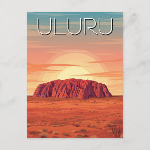 Vintag Uluru Australia Sunset Postkarte