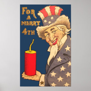 Vintag Uncle Sam 4. Juli Poster