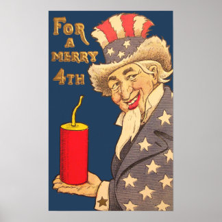 Vintag Uncle Sam 4. Juli Poster