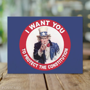 Vintag Uncle Sam I WOLL YOU - Verfassungsvertrag Postkarte