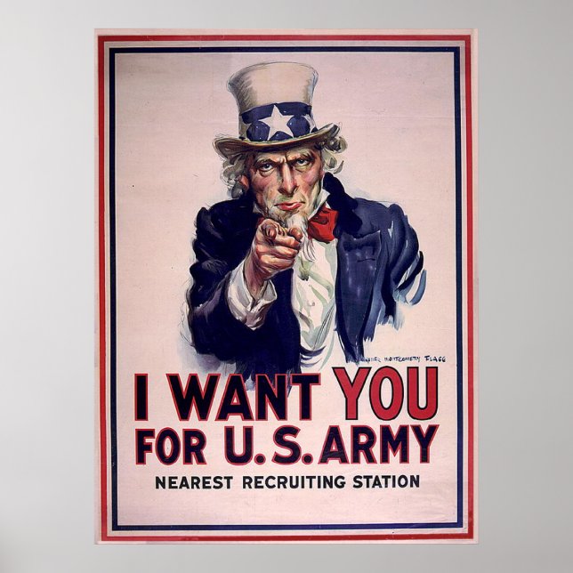 Vintag Uncle Sam Recruitment Poster (Vorne)