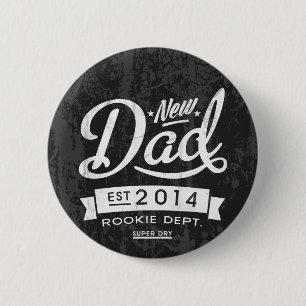 Vintag und Augen fesseln neuen Papa 2014 Button