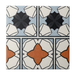 Vintag und modern geometrisch weiß und blau fliese