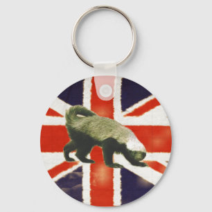 Vintag Union Jack Honey Badger Basic Schlüsselanhä Schlüsselanhänger