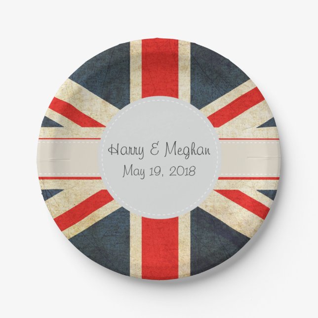 Vintag Union Jack Royal Wedding Paper Teller (Vorderseite)