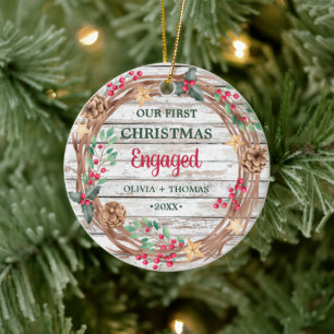 Vintag unser erstes Weihnachtsliegedrama Keramik Ornament