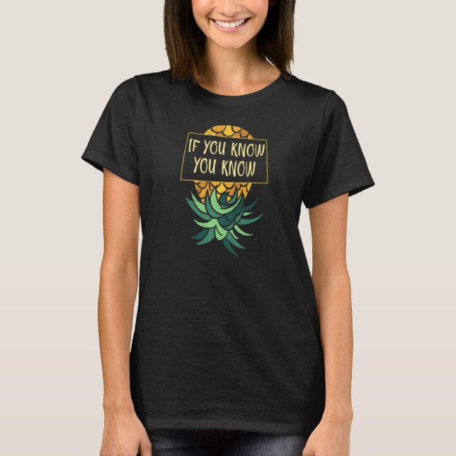 Vintag Upside Down Ananas Subtile Swinger T-Shirt (Vorderseite)