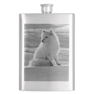 Vintag USA Alaska Arctic fox Flachmann