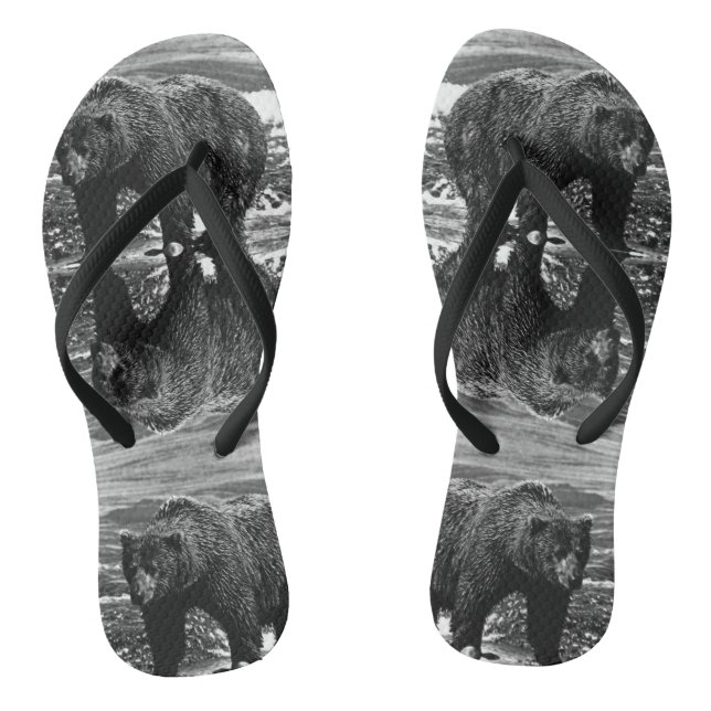 Vintag USA Alaska Braunbär Flip Flops (Fußbett)