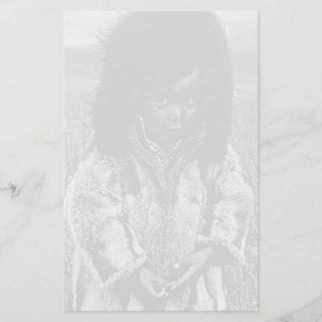 Vintag USA Alaska eskimo Junge 1970 Briefpapier (Vorderseite)