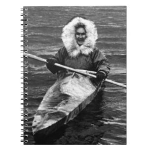 Vintag USA Alaska eskimo und sein Kajak 1970 Notizblock