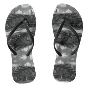 Vintag USA Alaska Moderne alaskan Blockhütte Flip Flops