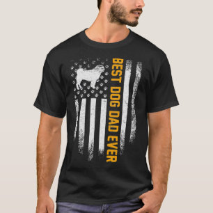 Vintag USA Best Mops Dog Vater Ever American Flag T-Shirt