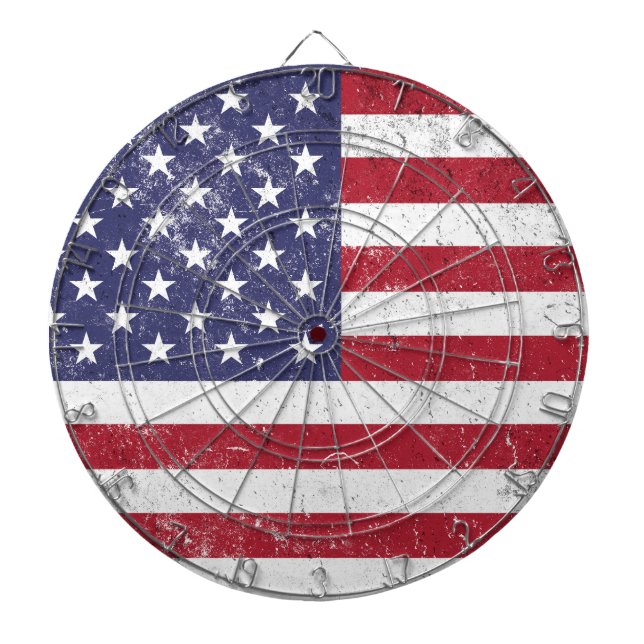 Vintag USA Flag Patrioamerikanisches Red White Blu Dartscheibe (vorne)