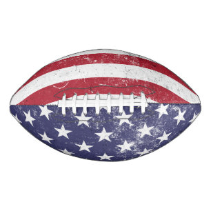 Vintag USA Flag Patrioamerikanisches Red White Blu Football