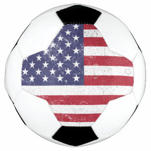 Vintag USA Flag Patrioamerikanisches Red White Blu Fußball