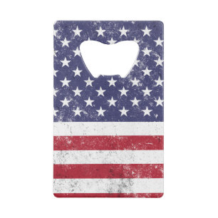 Vintag USA Flag Patrioamerikanisches Red White Blu Geldbeutel Flaschenöffner