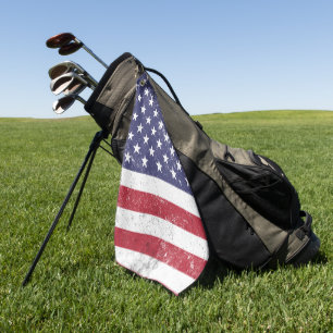 Vintag USA Flag Patrioamerikanisches Red White Blu Golfhandtuch