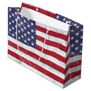 Vintag USA Flag Patrioamerikanisches Red White Blu Große Geschenktüte