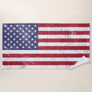 Vintag USA Flag Patrioamerikanisches Red White Blu Strandtuch