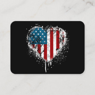 Vintag USA Herz 4. Juli Patriotische Amerikanerin  Visitenkarte