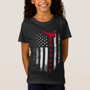 Vintag USA Red White Karate American Flag Cool Gi T-Shirt