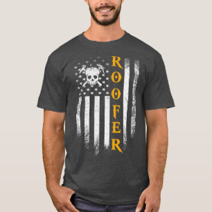 Vintag USA Roofer American Flag Patriotic Funny T-Shirt