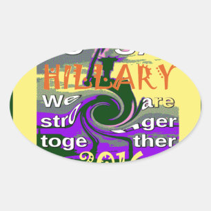 Vintag USA Stronger Together Abstrakt Art Print Ovaler Aufkleber