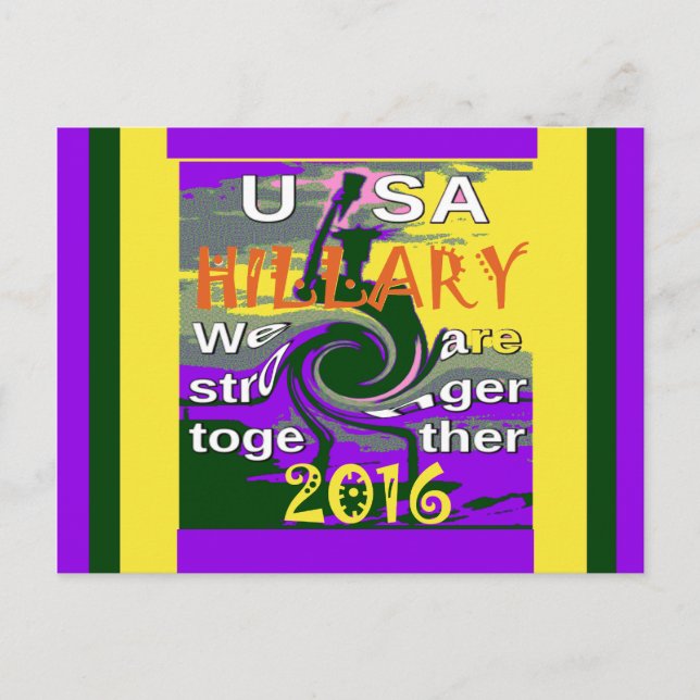 Vintag USA Stronger Together Abstrakt Art Print Postkarte (Vorderseite)