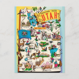 Vintag Utah Map Postkarte
