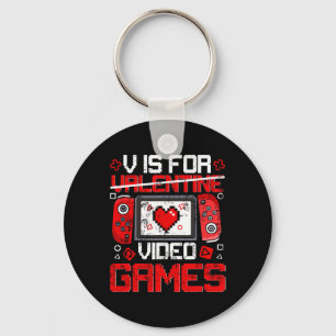 Vintag V ist für Videospiele Valentine Gamer Valen Schlüsselanhänger