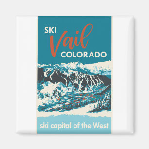 Vintag Vail Ski Poster Magnet