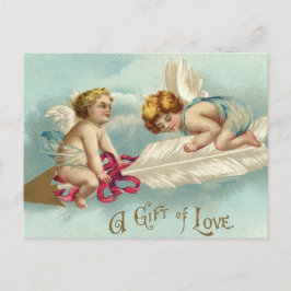 Vintag Valentine Angel Cherubs Feiertagspostkarte