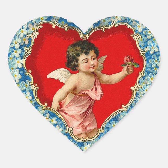 Vintag Valentine Angel Stickers (Vorderseite)