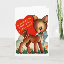 Vintag Valentine Baby Deer Feiertagskarte